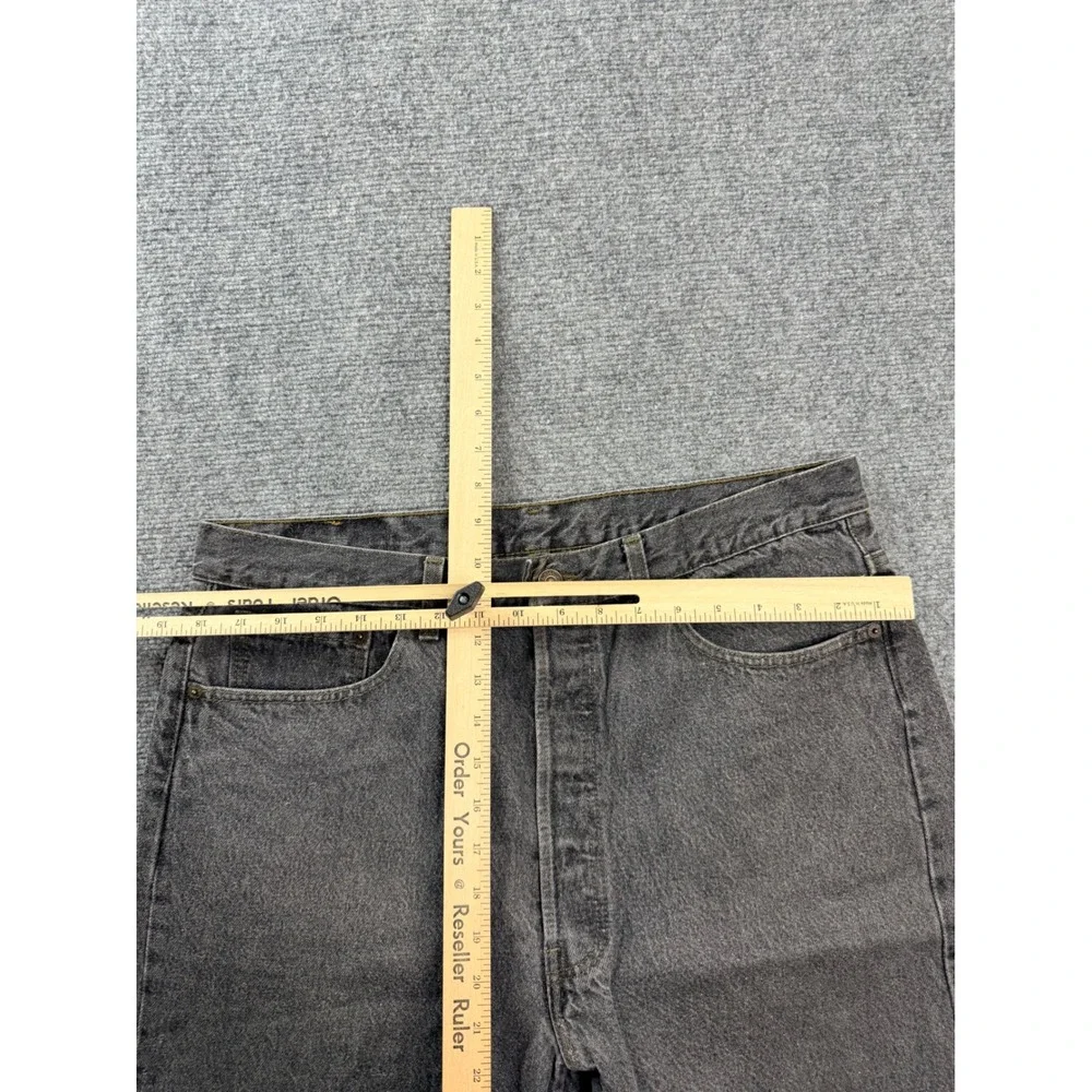 Vintage Levis 501 Mens 38 Black Denim Custom Cut Off Shorts USA Made Faded Gray